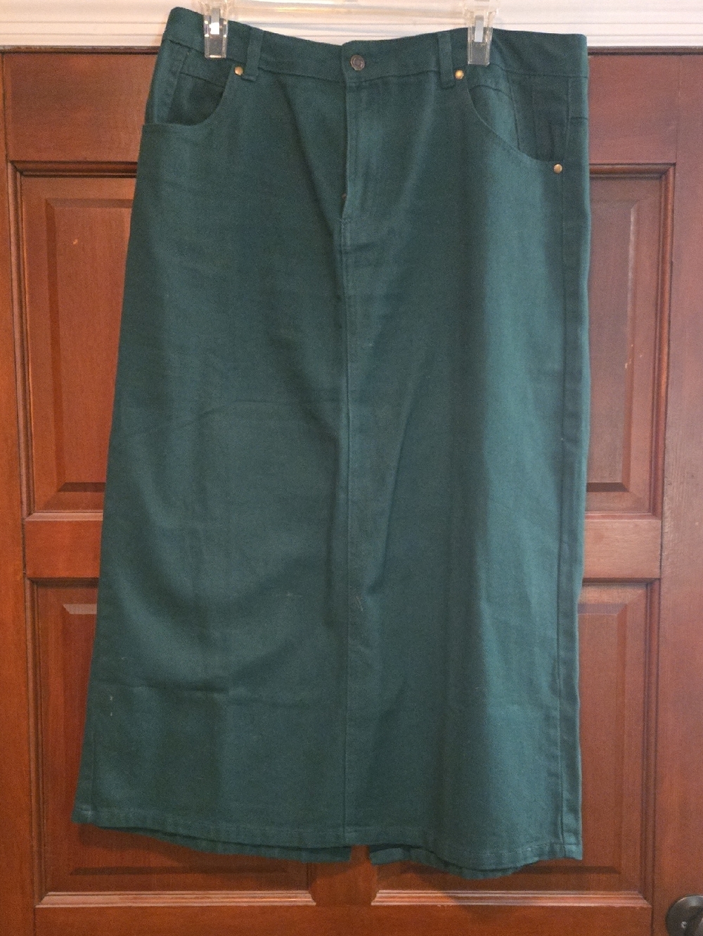 Dark Green Straight Midi Skirt Jessica London Sz 14w